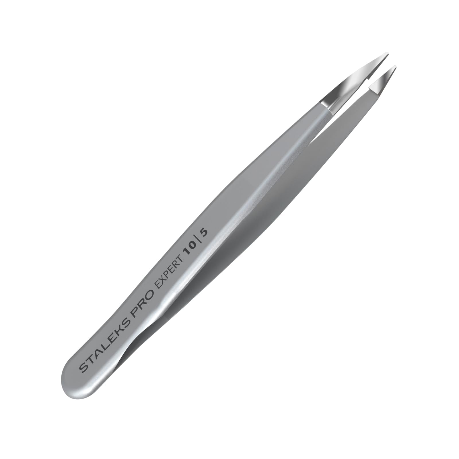 Pince STALEKS PRO EXPERT 10 avec pointe fine pour épilation précise des sourcils.