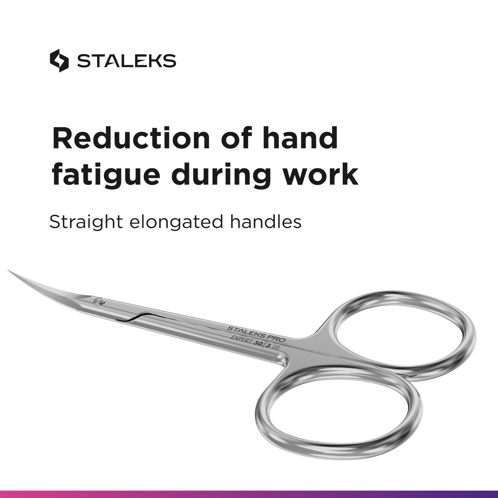 Staleks Pro Expert 50 Type 3 ciseaux-cuticule système boulon fiable évitant le desserrage