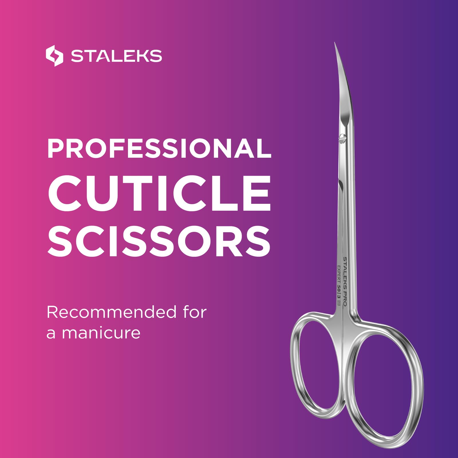 Staleks Pro Expert 50 Type 3 ciseaux-cuticule en acier inoxydable durable et hygiénique