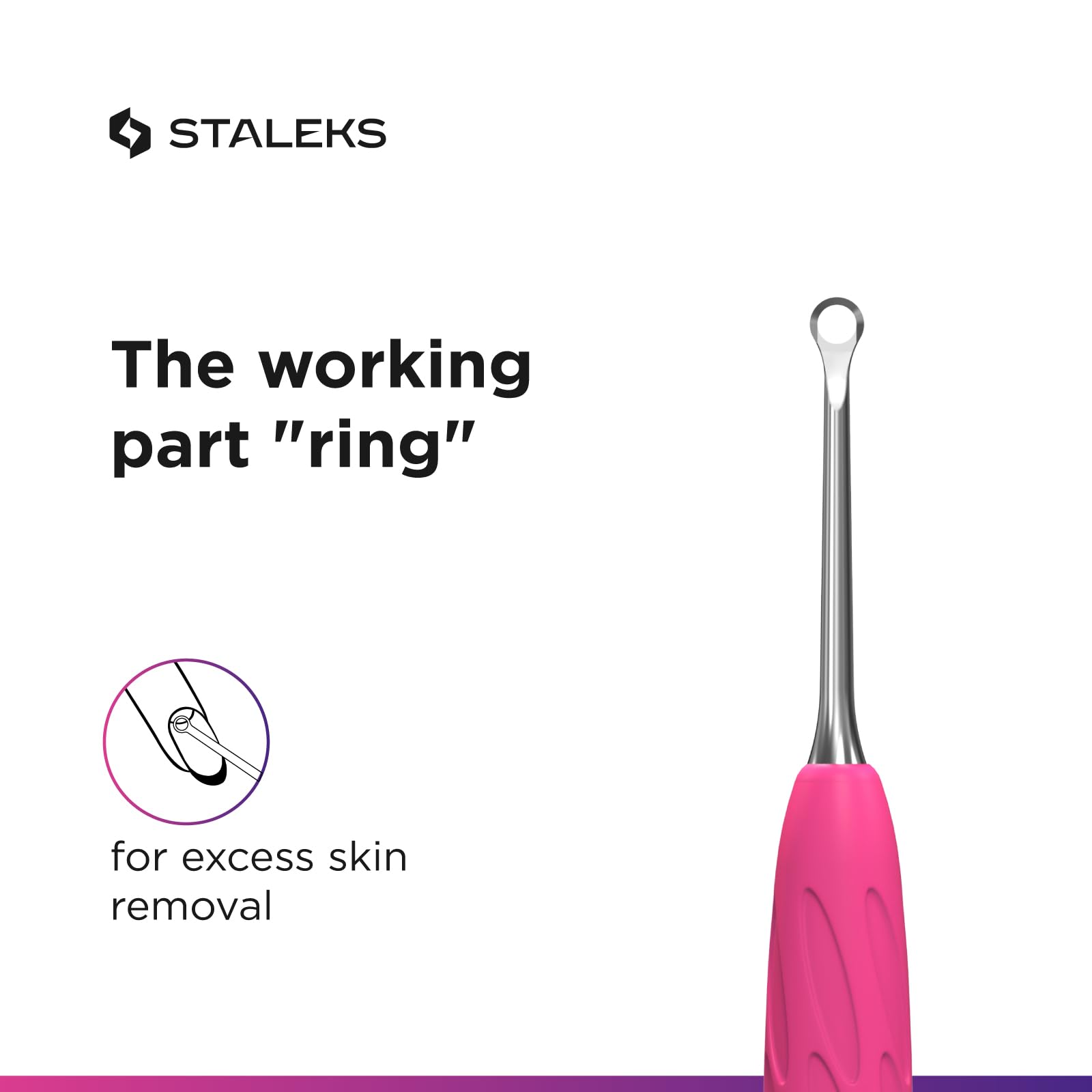 Staleks Pro uniq11 type2, poignée ergonomique silicone: confort et contrôle pendant la manucure.