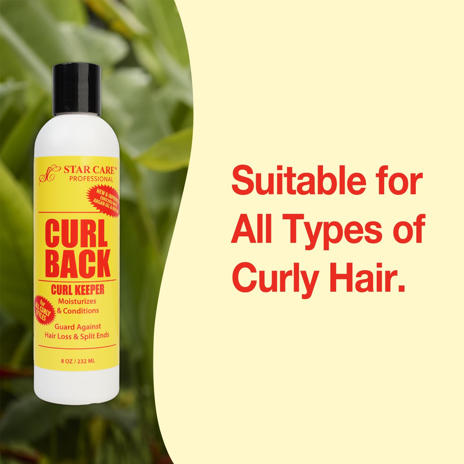STAR CARE Curl Back glycérine pour une douceur durable des cheveux bouclés.