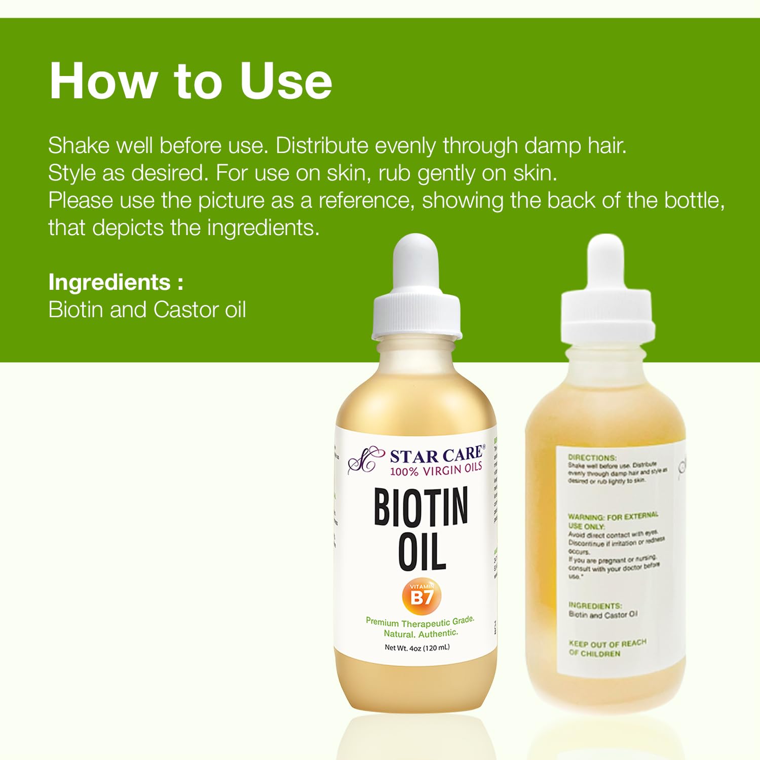 STAR CARE Huile Biotine pur — soin hydratant pour la peau sèche