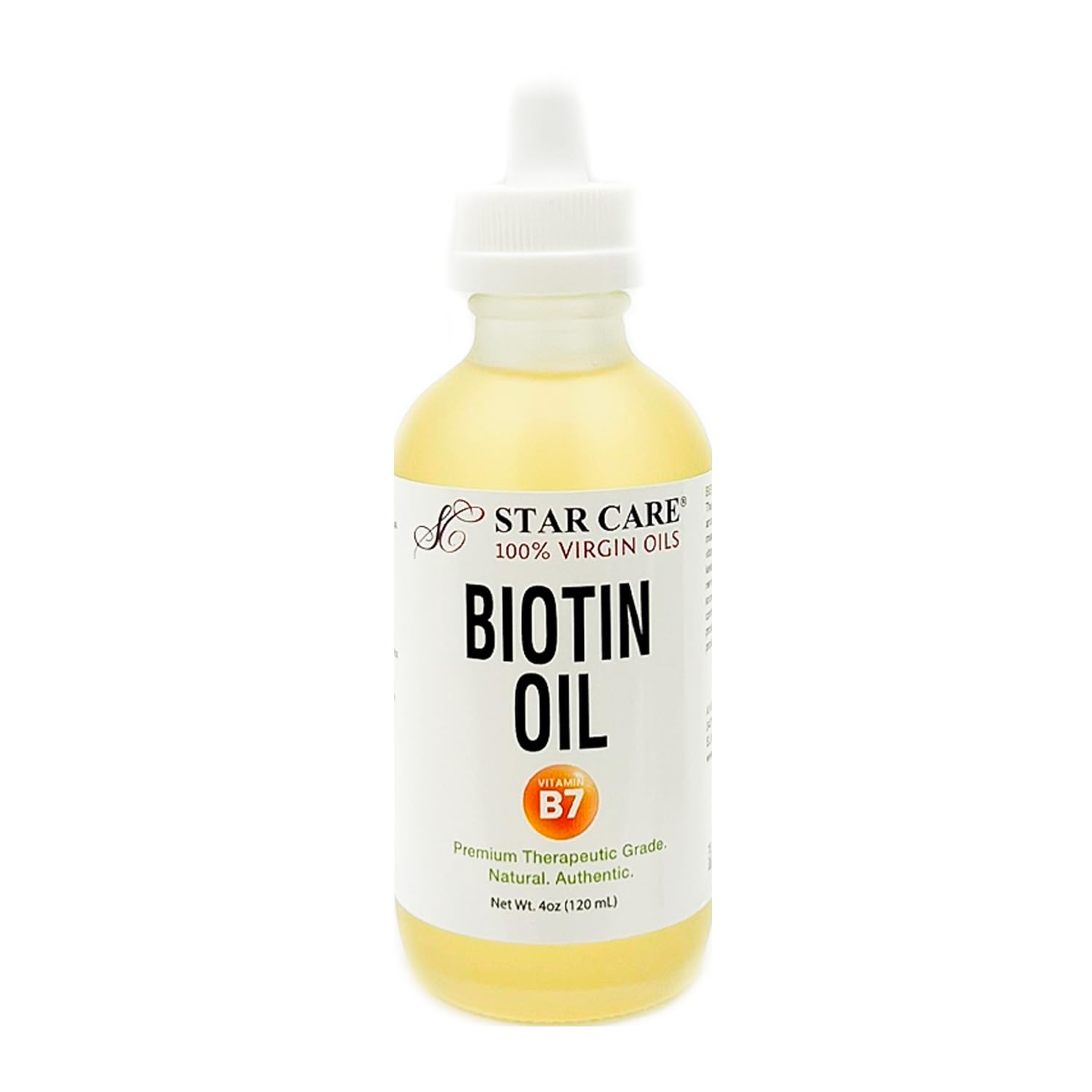 STAR CARE Huile Biotine pur — versement facile pour une application précise sur les cheveux