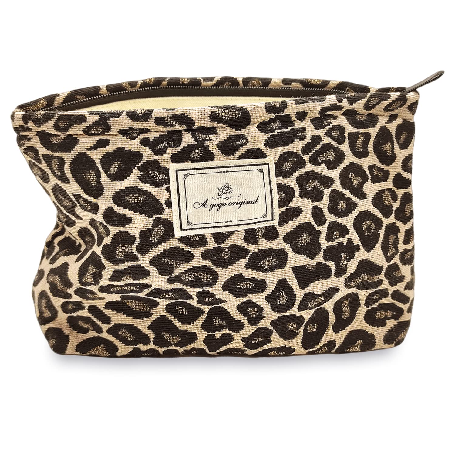 STARDW sac maquillage leopard brun, grande capacité idéale pour les voyages et l'organisation.
