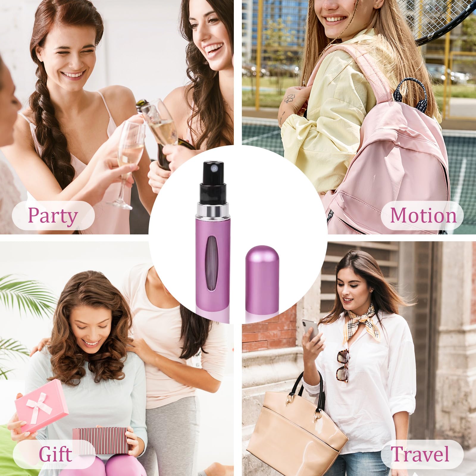 Atomiseur Starfa Lab rose pâle, style chic dans votre trousse