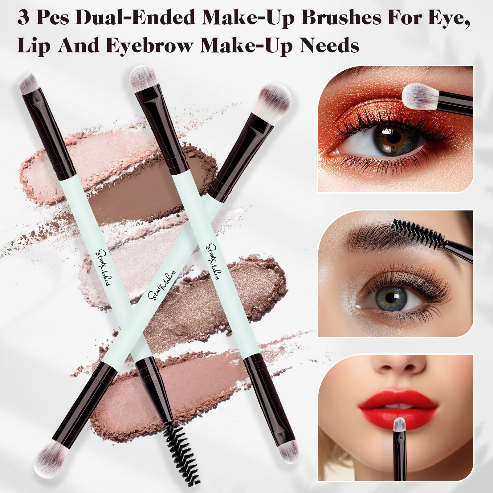 Pinceau blush double-face START MAKERS pour un contour naturel.