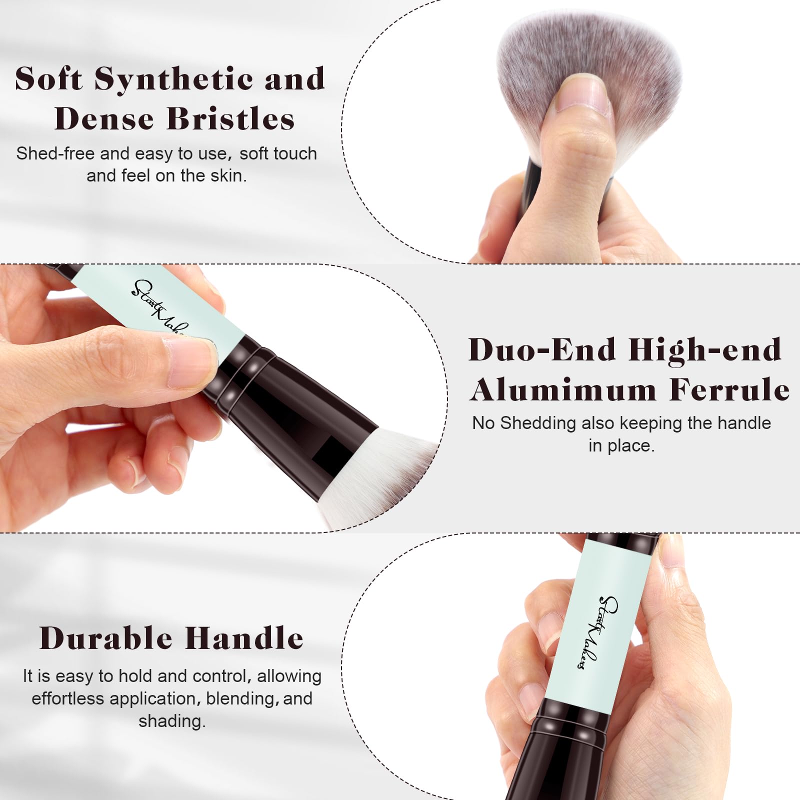 Pinceau poudre double-face START MAKERS pour fixer et estomper.