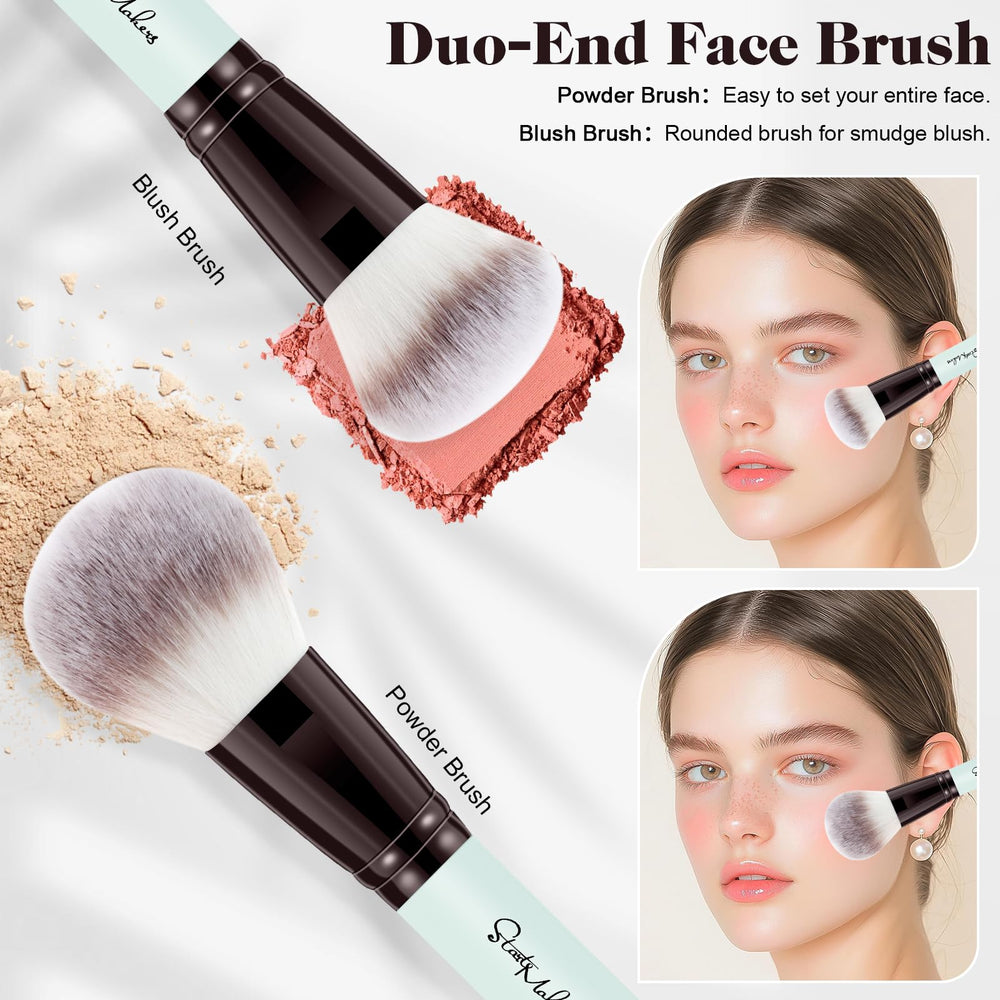 Pinceau teint double-face START MAKERS, idéal pour fond de teint fluide.