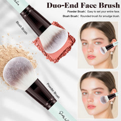 Pinceau teint double-face START MAKERS, idéal pour fond de teint fluide.