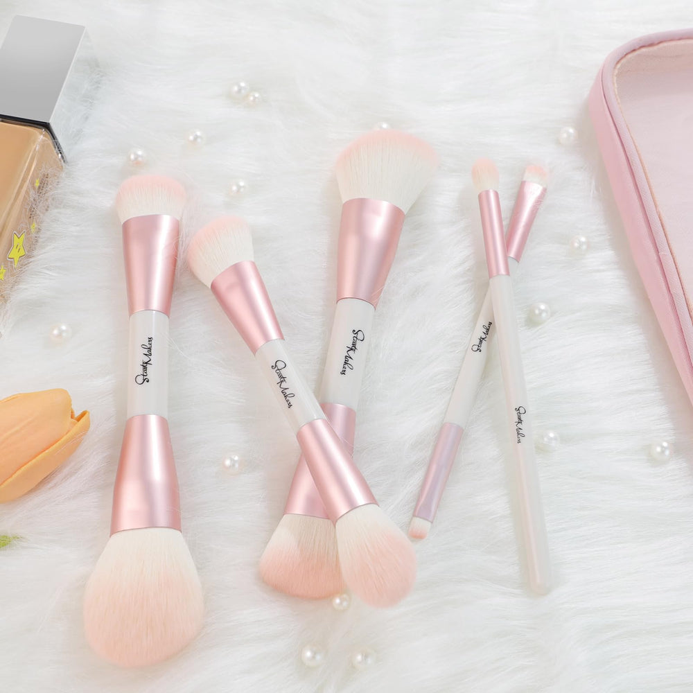 Pinceaux START MAKERS double-face rose pour contouring: définition ciblée et contrôle du produit.