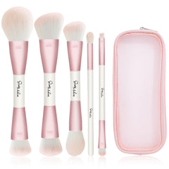 Pinceaux START MAKERS double-face rose pour fondation: application précise et uniforme.