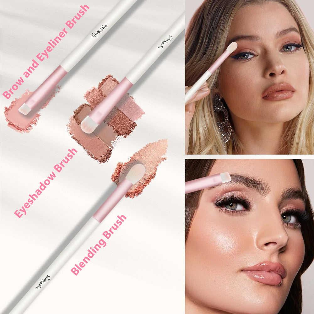 Pinceaux START MAKERS double-face rose pour ombres: transitions nettes et pigments maîtrisés.