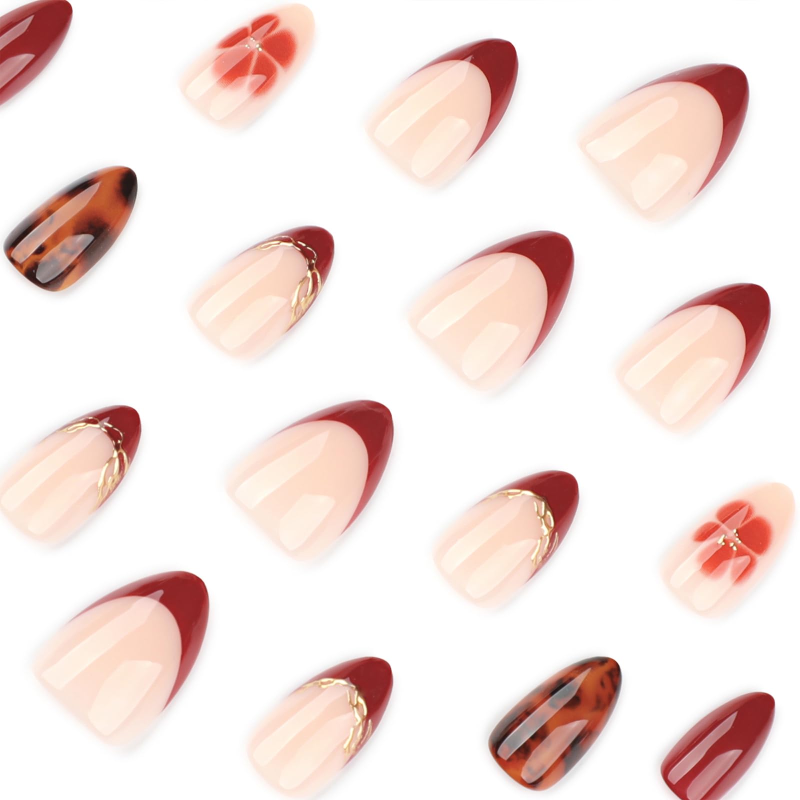 Design tortue et fleurs dorées sur les ongles stbisen tendance.
