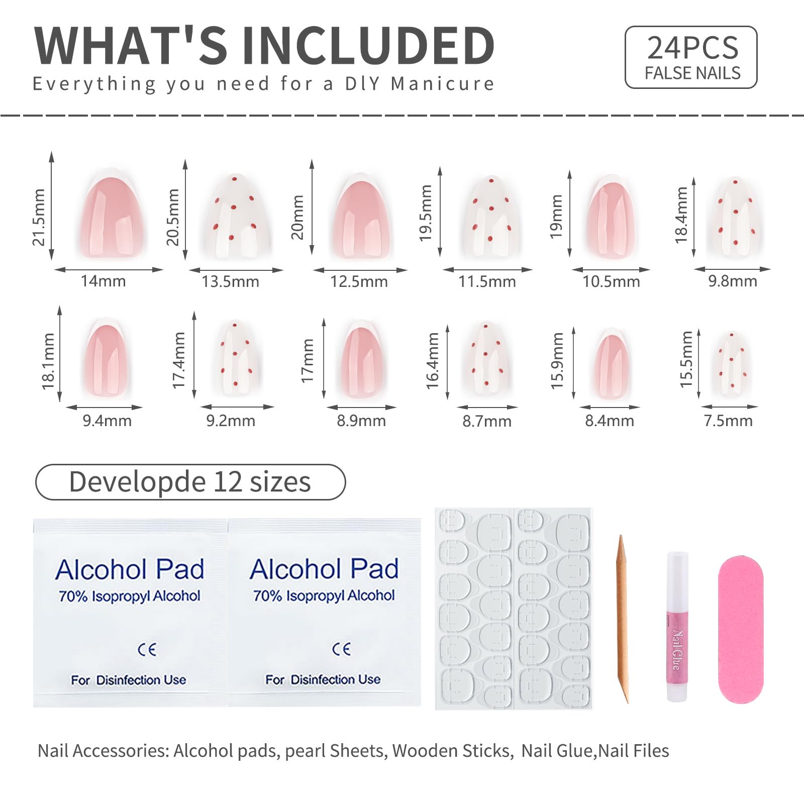 Kit complet d’application Ongles Stbisen avec colle et outils.