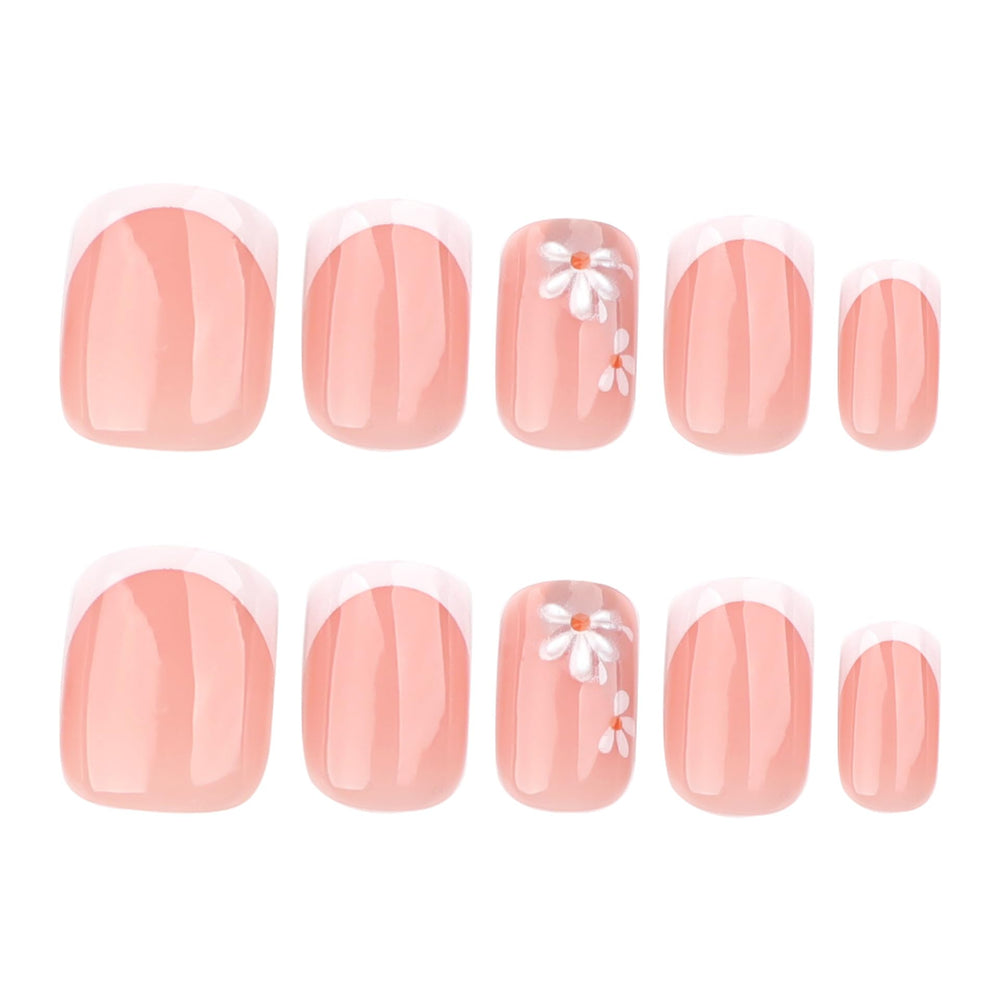 Motif Daisy 3D sur ongles, style estival et unique.