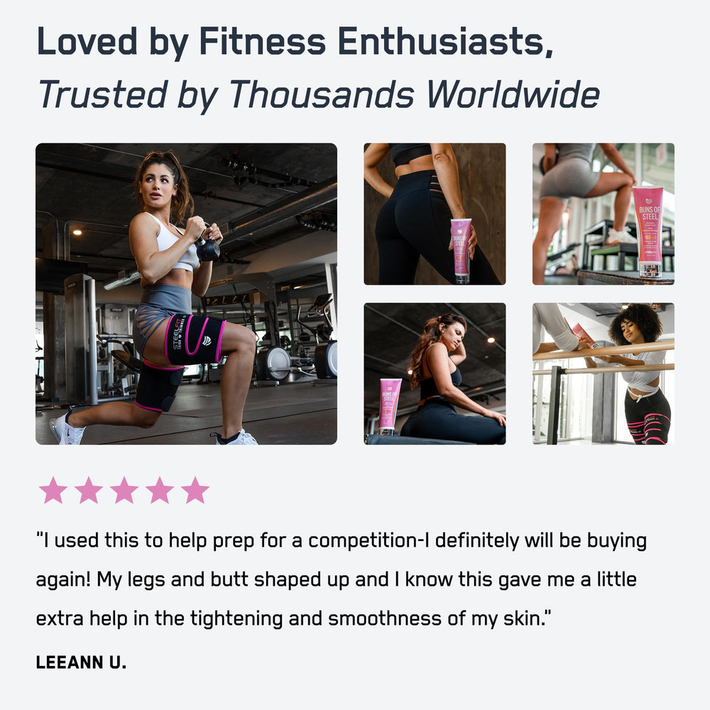 SteelFit application avant ou après l'entraînement pour peau tonifiée.