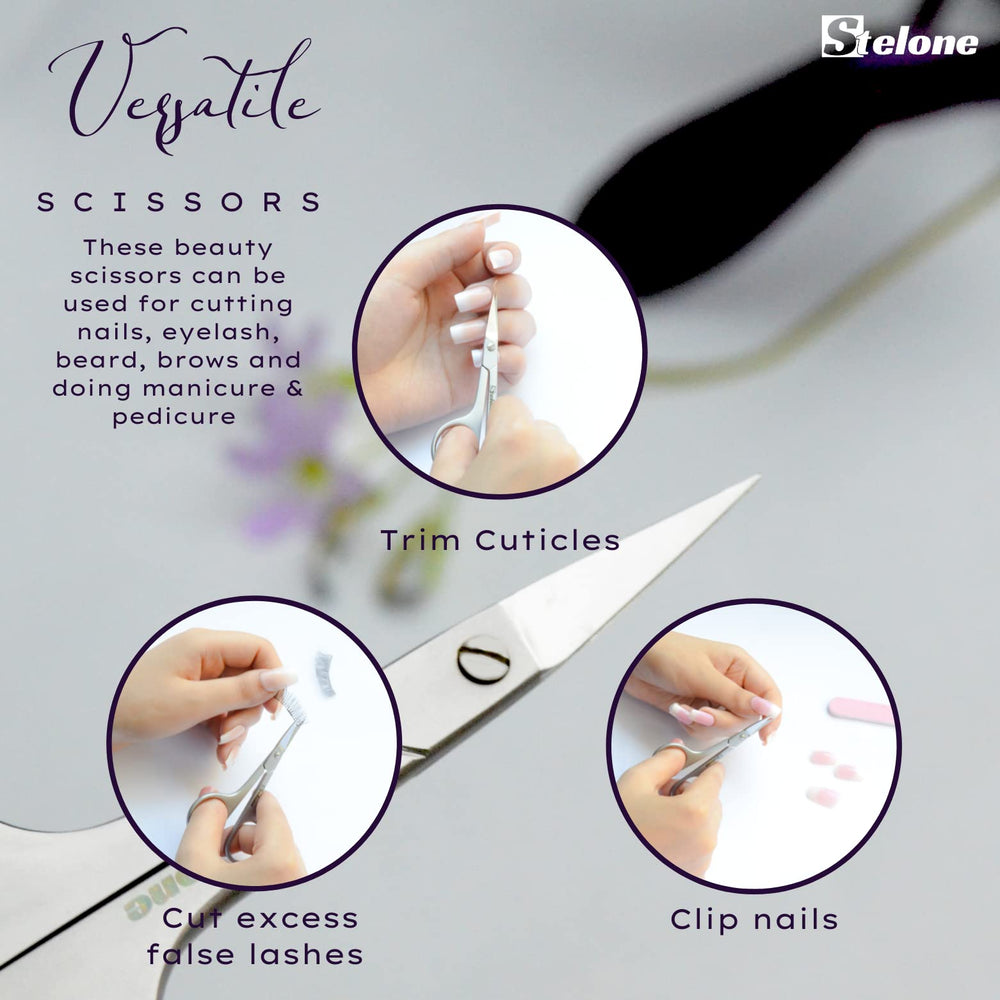 Stelone ciseaux moustache, coupe précise des poils pour un rendu soigné.