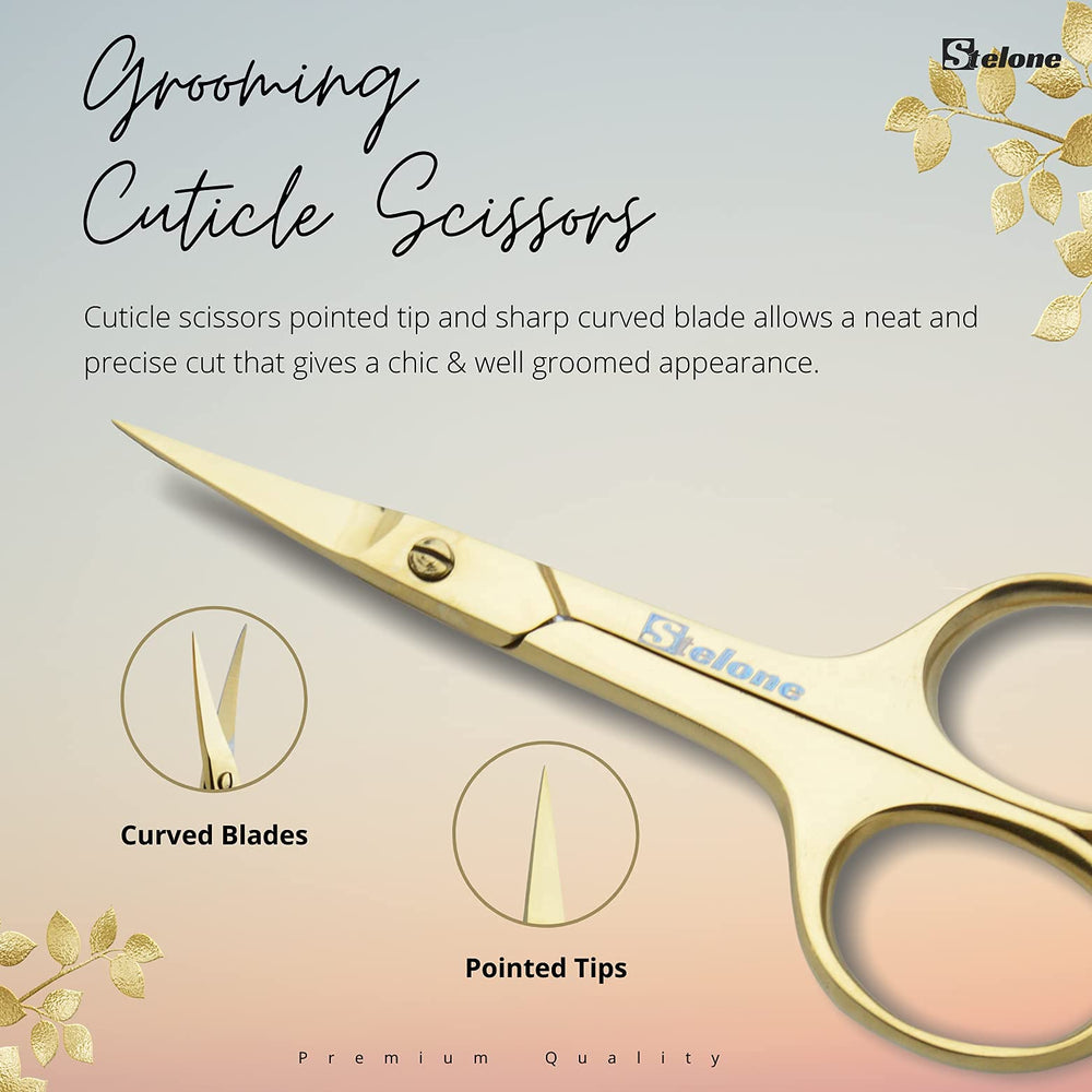 Coupe précise avec Stelone, ciseaux sourcils professionnels et design soigné.