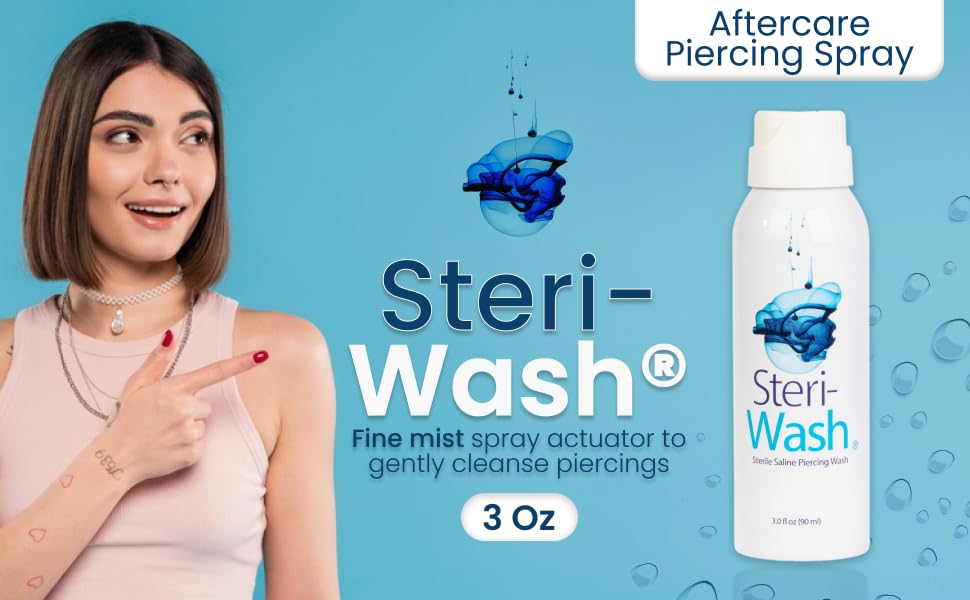 Steri-Wash utilisation douce pour soin après piercing à domicile