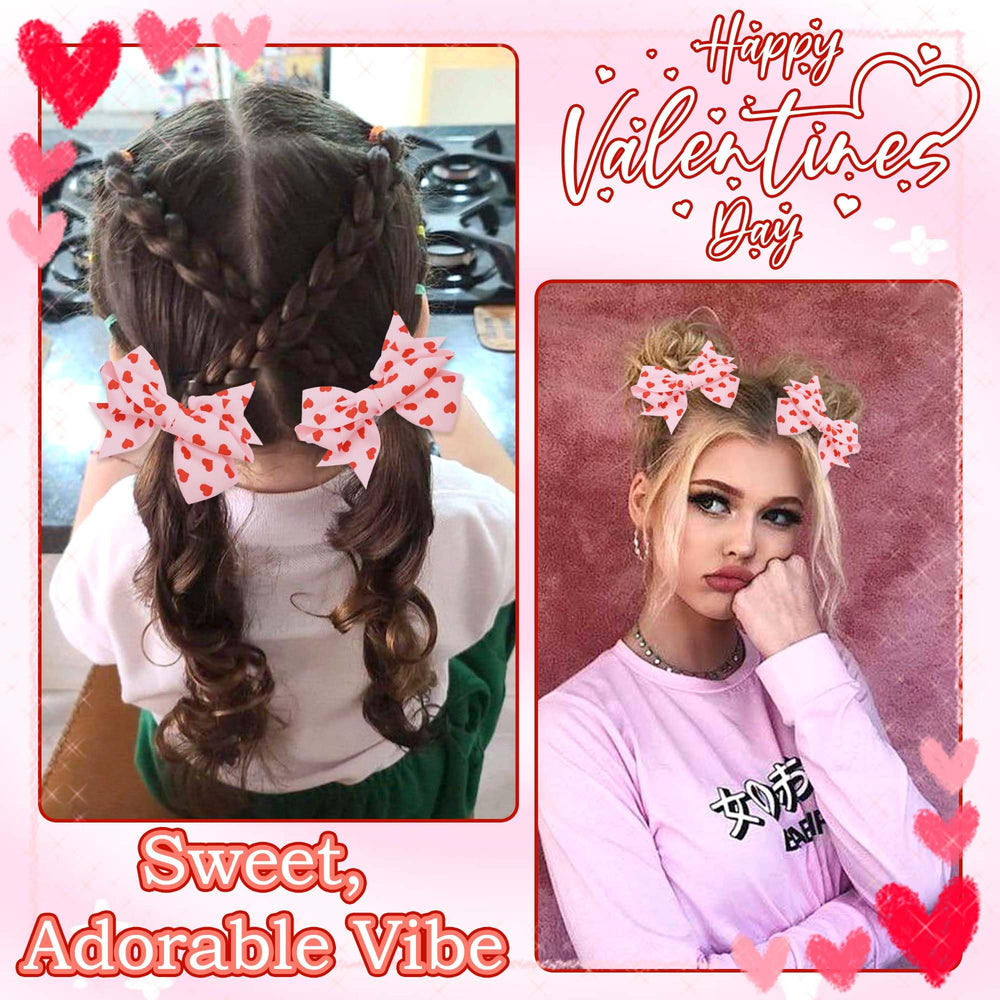 STGDAK Accessoires cheveux Valentine rose imprimé, complémente toutes tenues