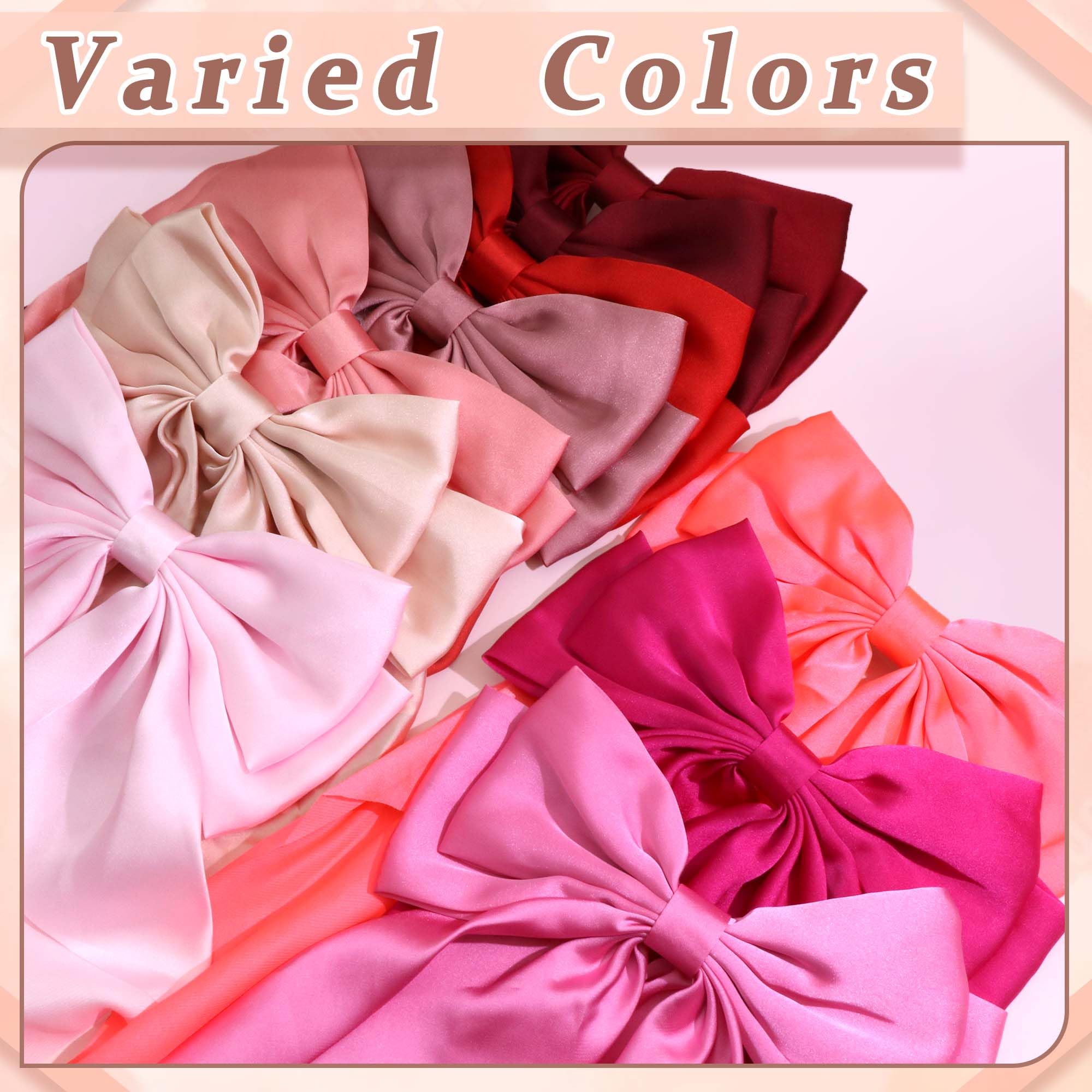 STGDAK Barrette Noeud rouge satin, parfait pour un mariage.