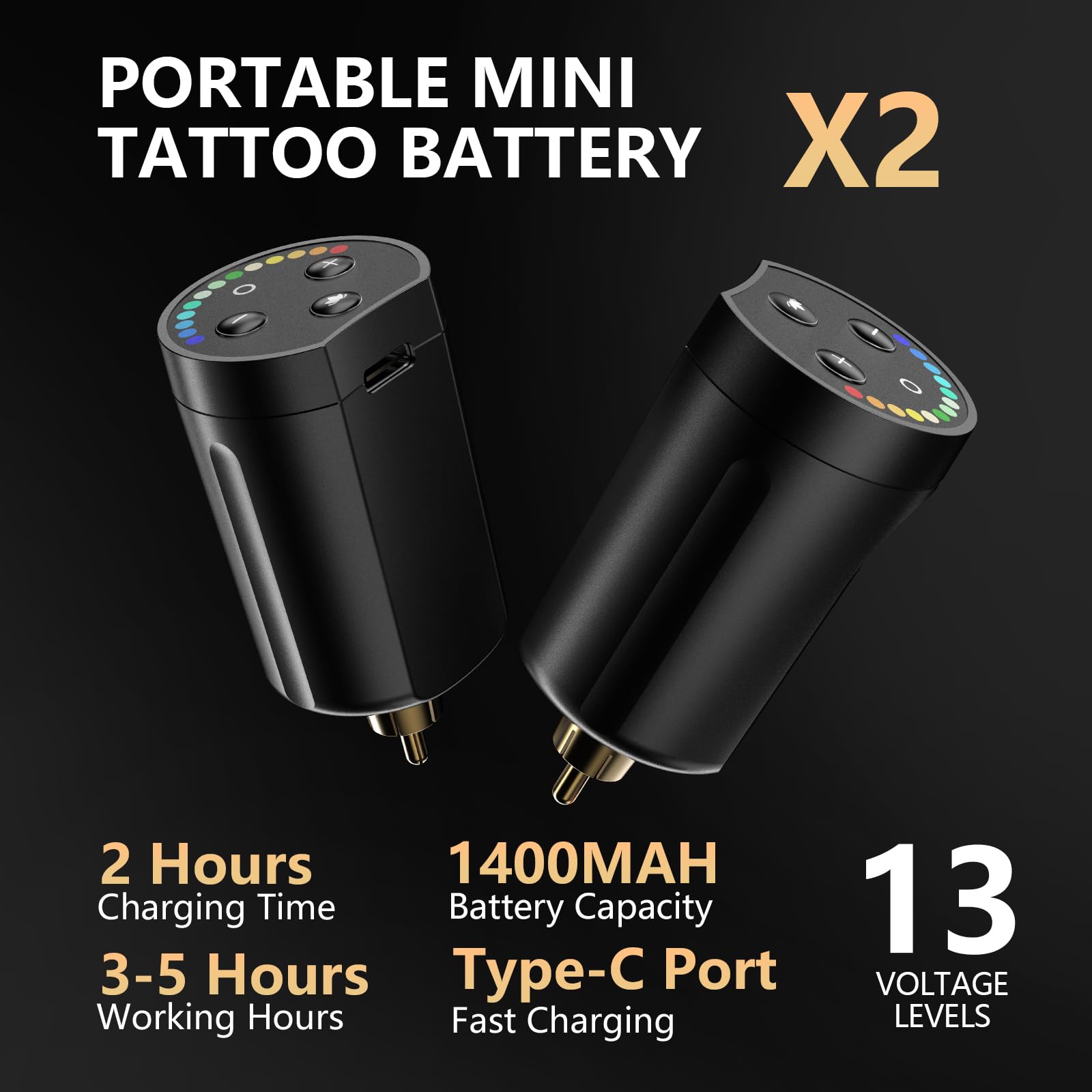 STIGMA batteries tatouage sans-fil, longue autonomie pour sessions prolongées.