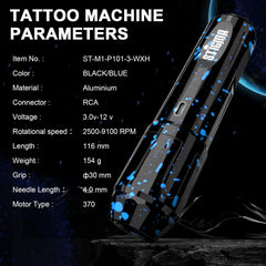 Batteries STIGMA pour tatouage sans fil offrant une autonomie adaptée.