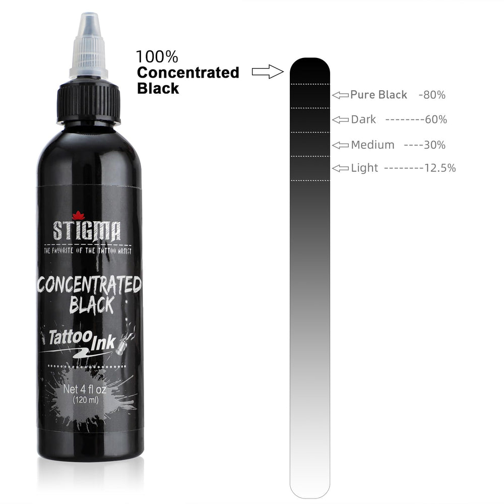 STIGMA encre tatouage noir 120ml - irradiation gamma assurant sécurité et traçabilité.