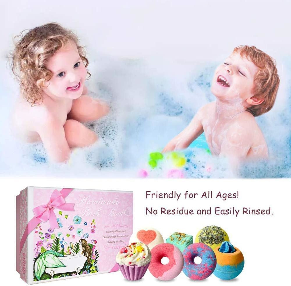 STNTUS INNOVATIONS donut bath bomb adds whimsy and bubbles for a spa-like soak.