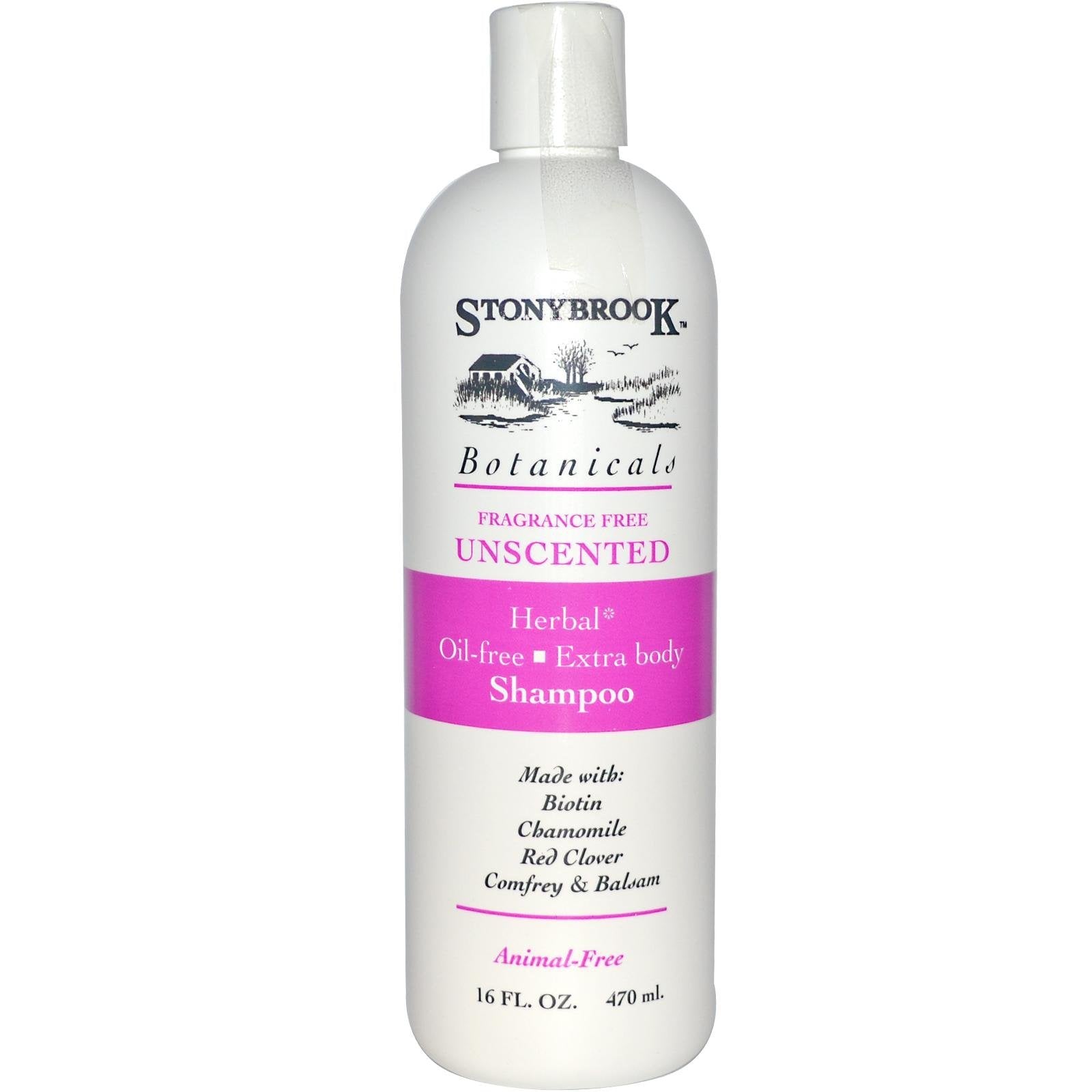 Shampoing Stonybrook sans parfum, pour cheveux sensibles, utilisation quotidienne en douceur.