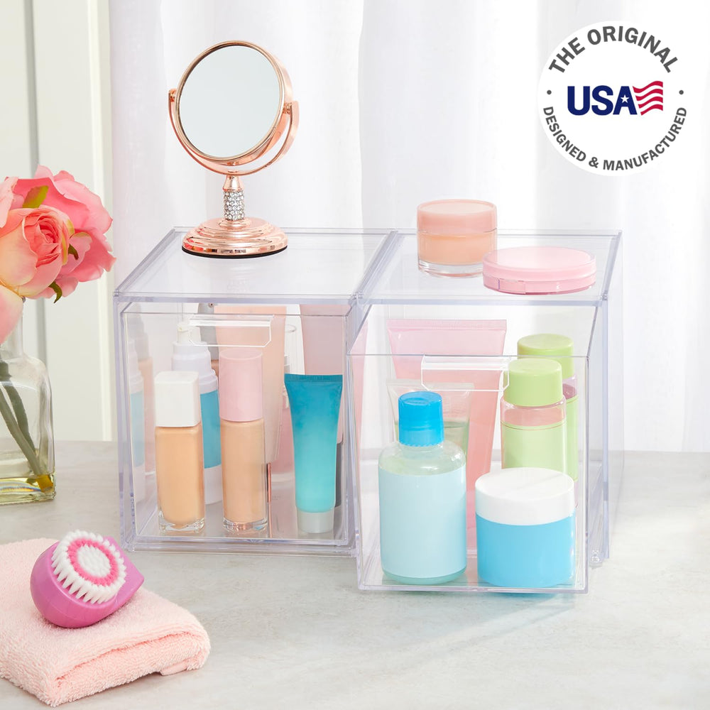 STORi Audrey, organiseur vanity transparent optimisant l’espace et réduisant le désordre.