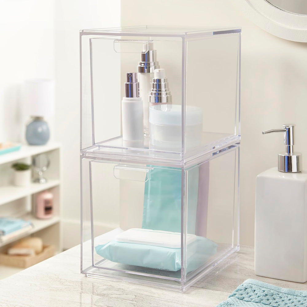 STORi Audrey, rangement maquillage transparent pour repérer rapidement les produits.
