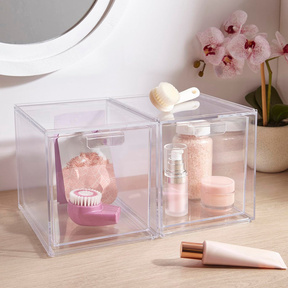STORi Audrey, set de 2 boîtes transparentes pour le rangement quotidien.