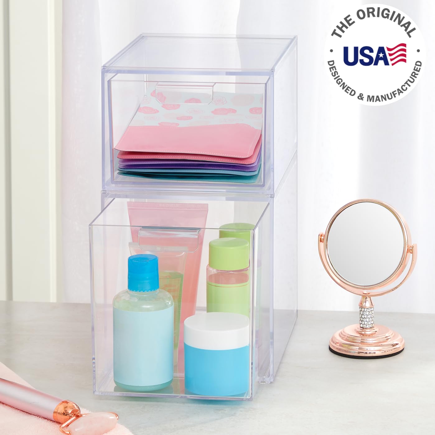 STORi Audrey en salle de bains, organisation efficace des essentiels.