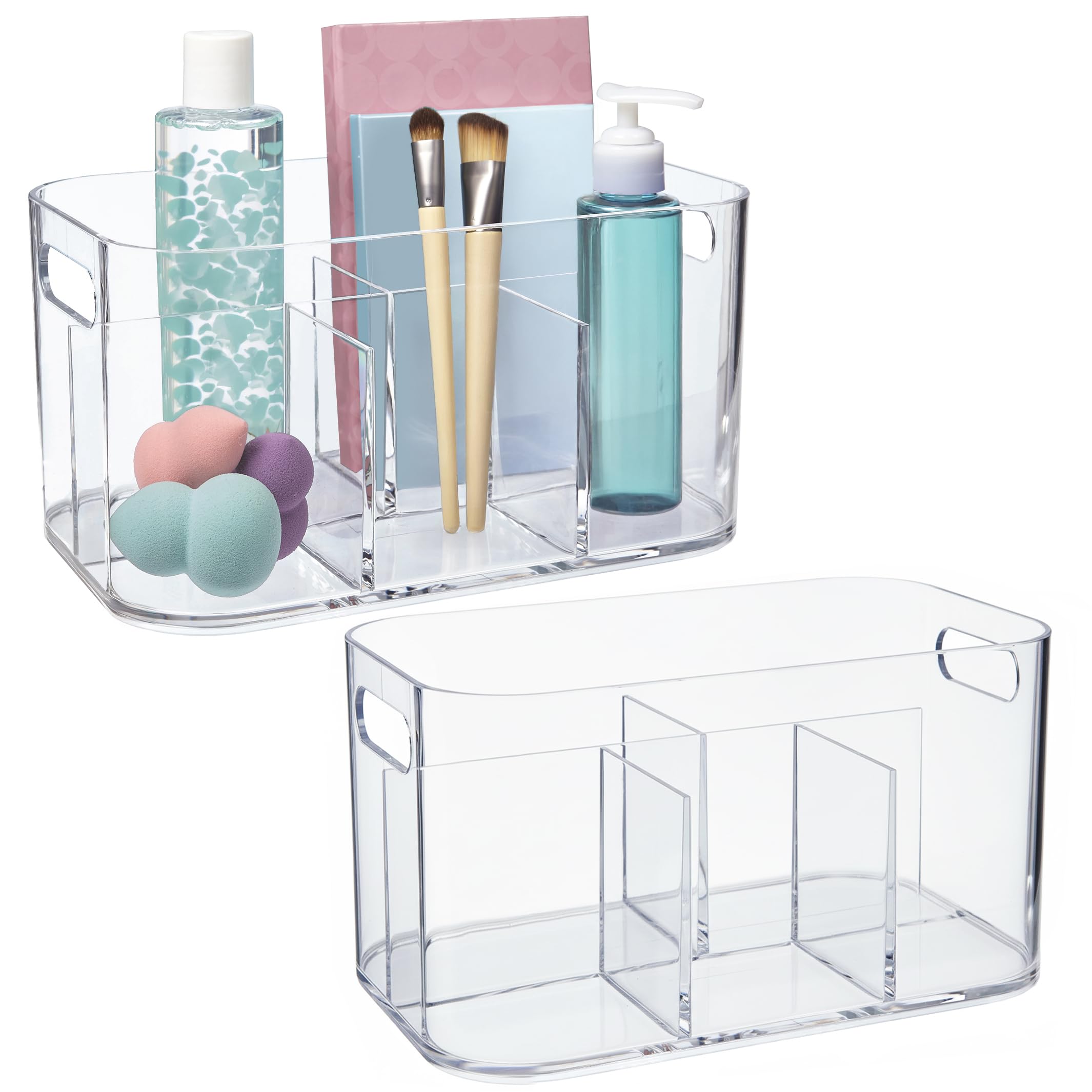 STORi Bliss : ensemble de deux boîtes-rangement cosmétiques 5 compartiments clair et pratique.