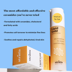 Stratia Lipid Gold – Texture crème légère facilitant l'application quotidienne.