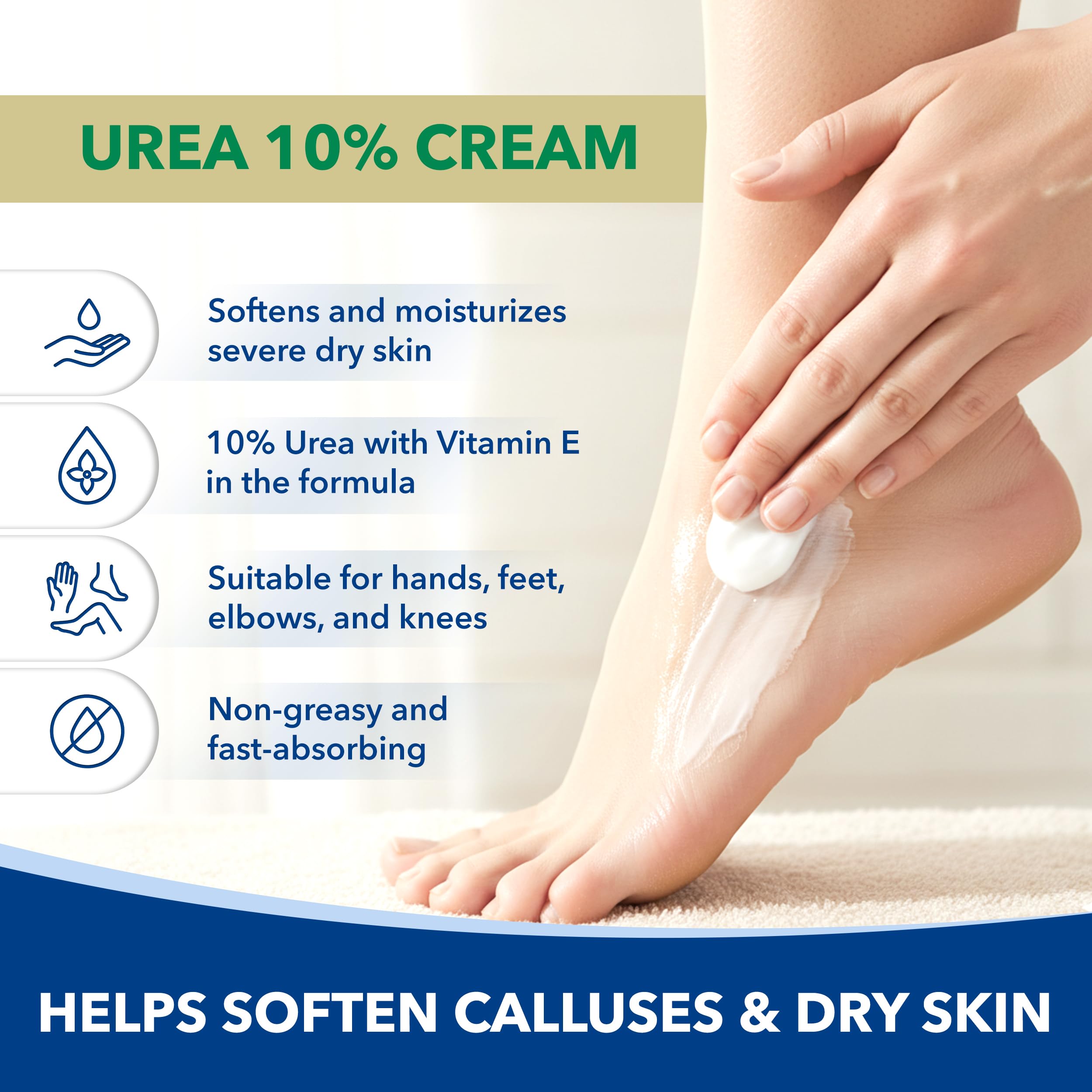 Stratus Urea 10% pour genoux secs avec texture plus douce