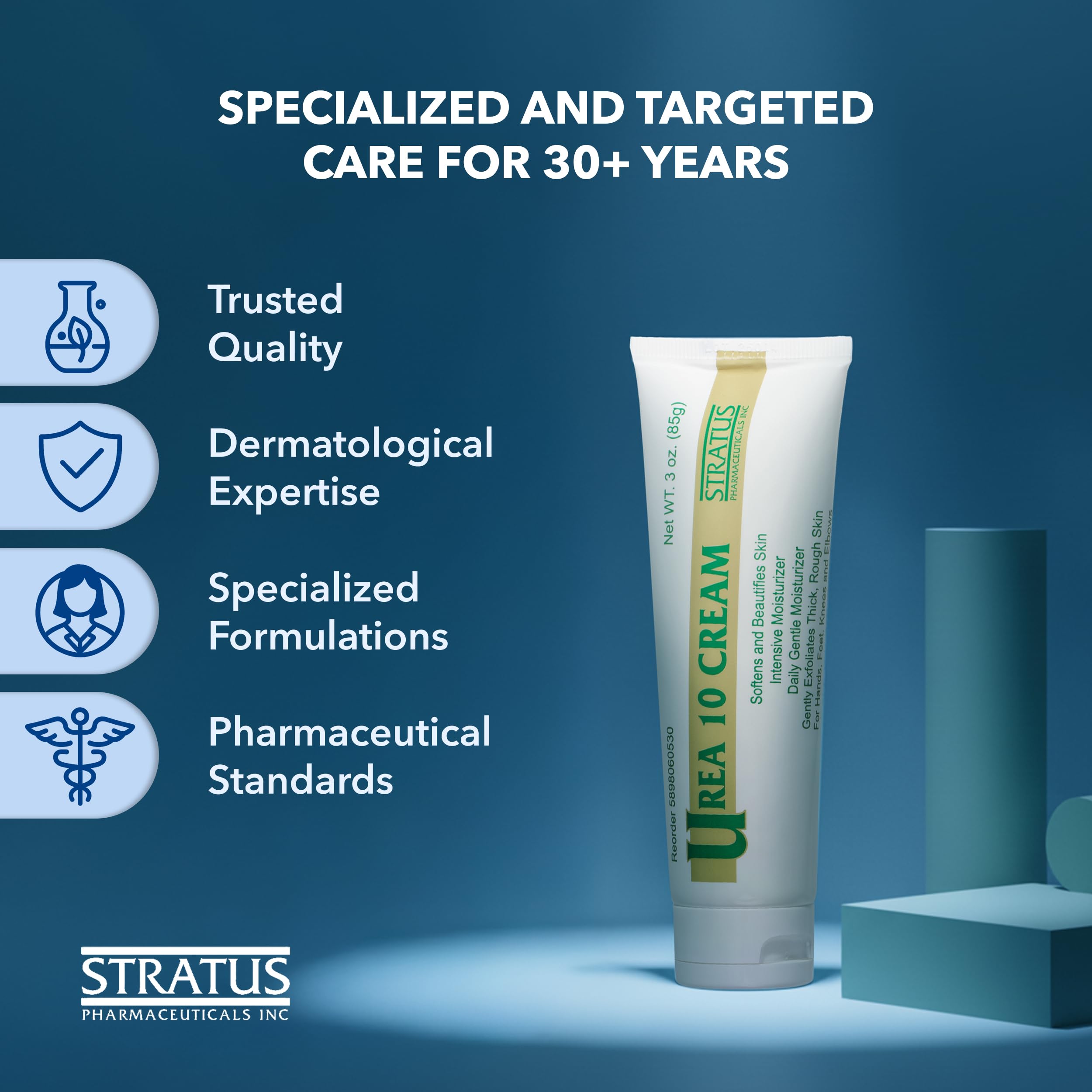 Vitamine E dans STRATUS Urea 10% pour nourrir la peau sensible
