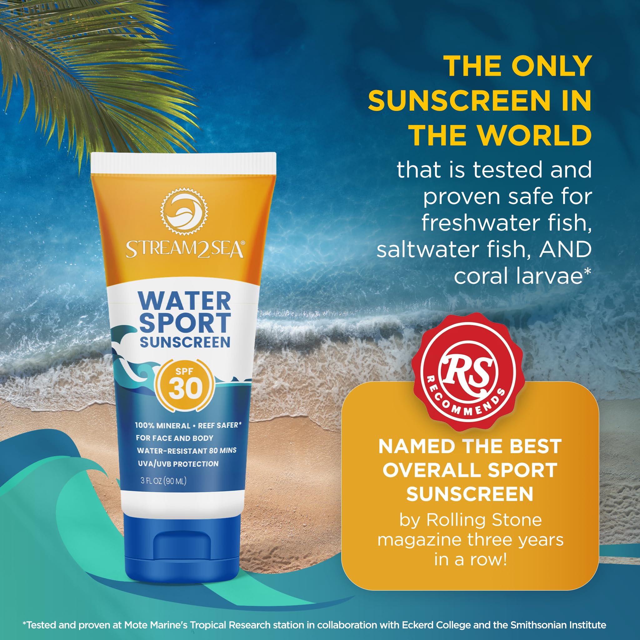 Activité plage avec crème solaire STREAM 2 SEA résistante à l’eau