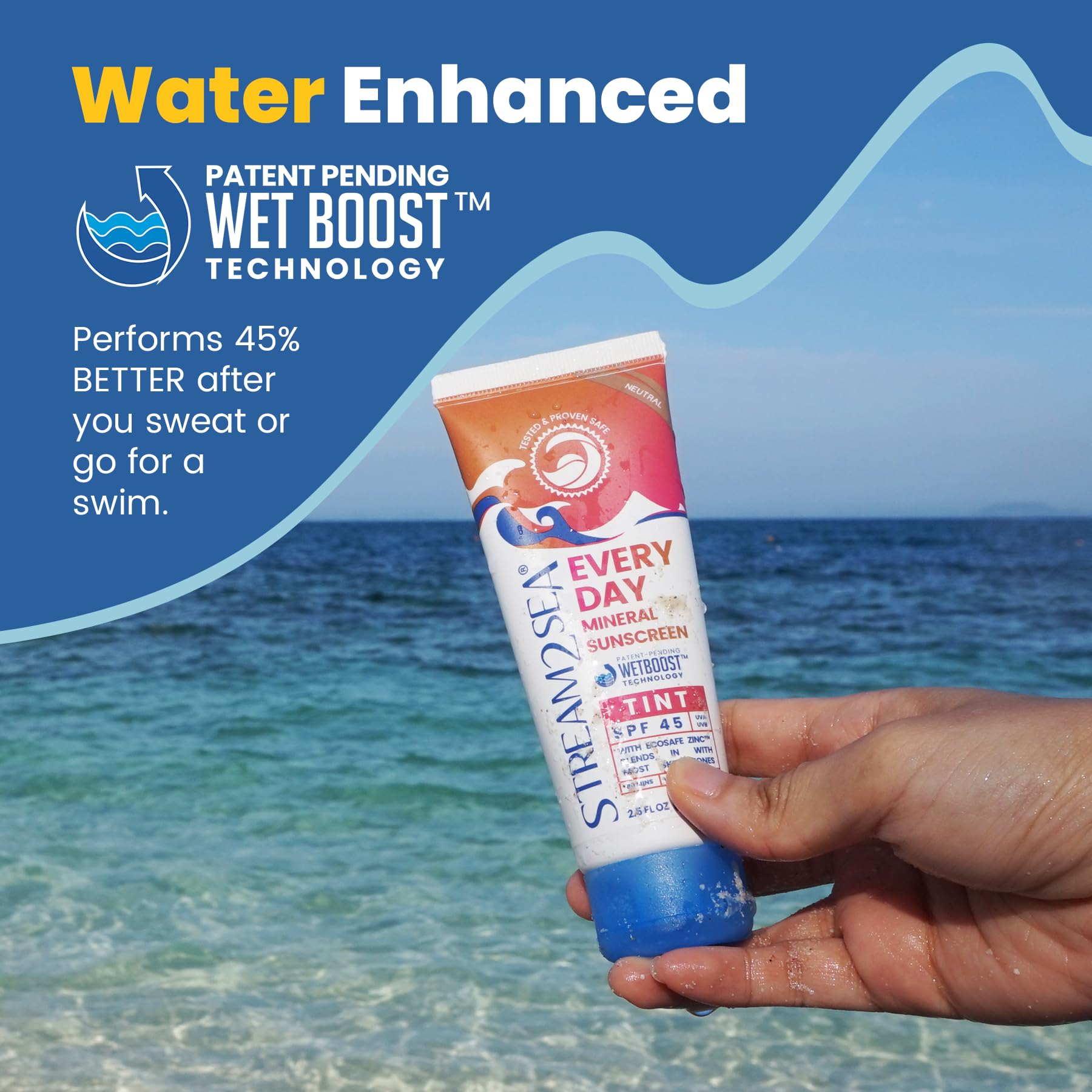 STREAM 2 SEA SPF45: sans parabènes ni oxybenzone pour la peau.
