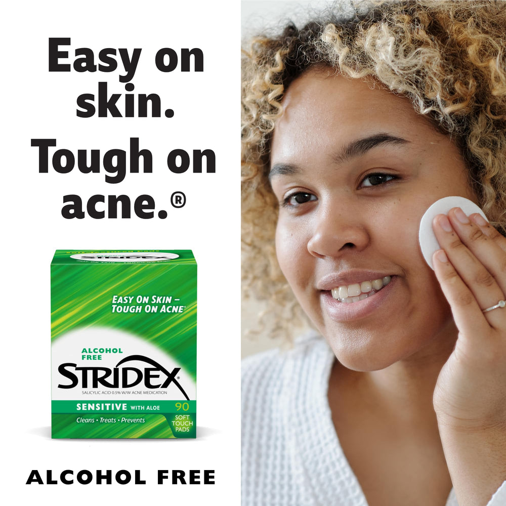 Routine quotidienne Stridex Pads Sensibles, pratique et rapide.