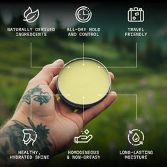 Baume barbe dans pot, offre douceur et contrôle avec karité et huile de coco.