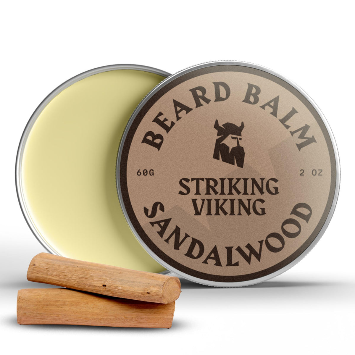 Striking Viking baume-barbe-santal-2oz: dompte les frisottis et hydrate la peau.