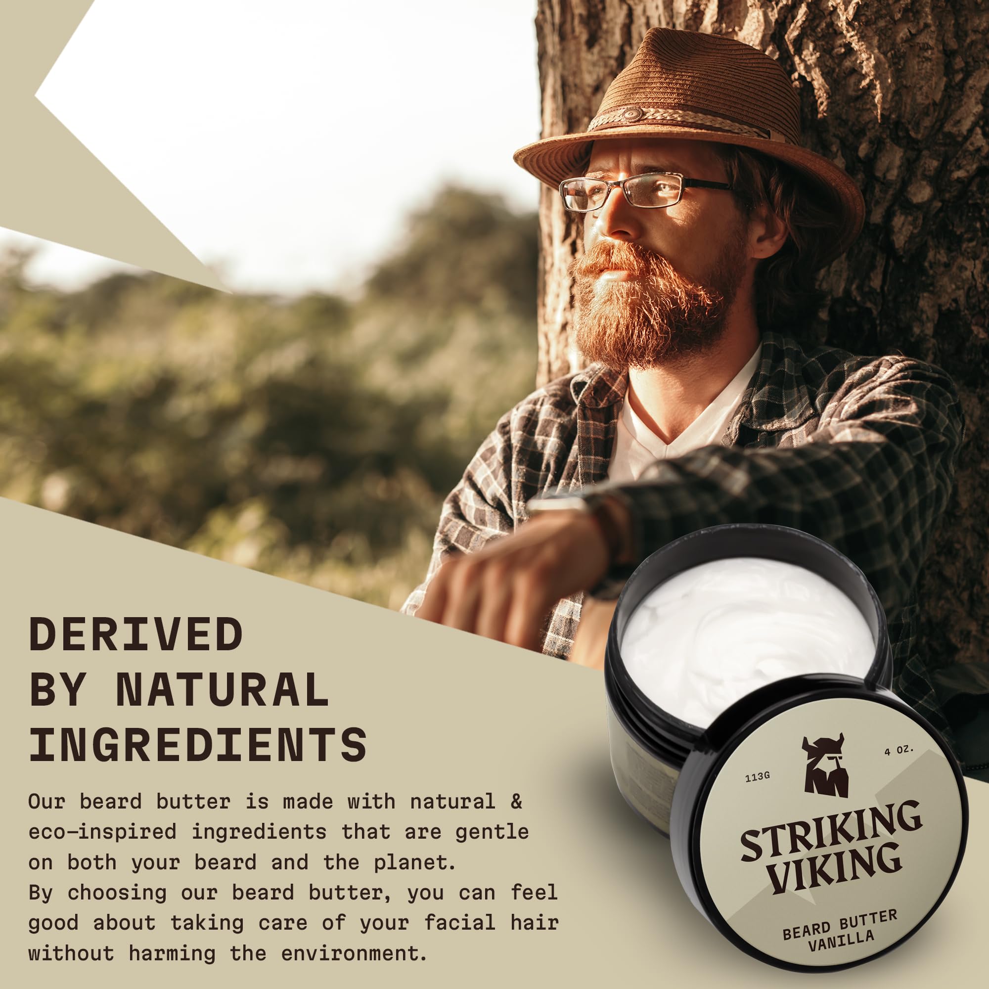 Texture non gras du beurre-barbe Striking Viking Vanille, application rapide.