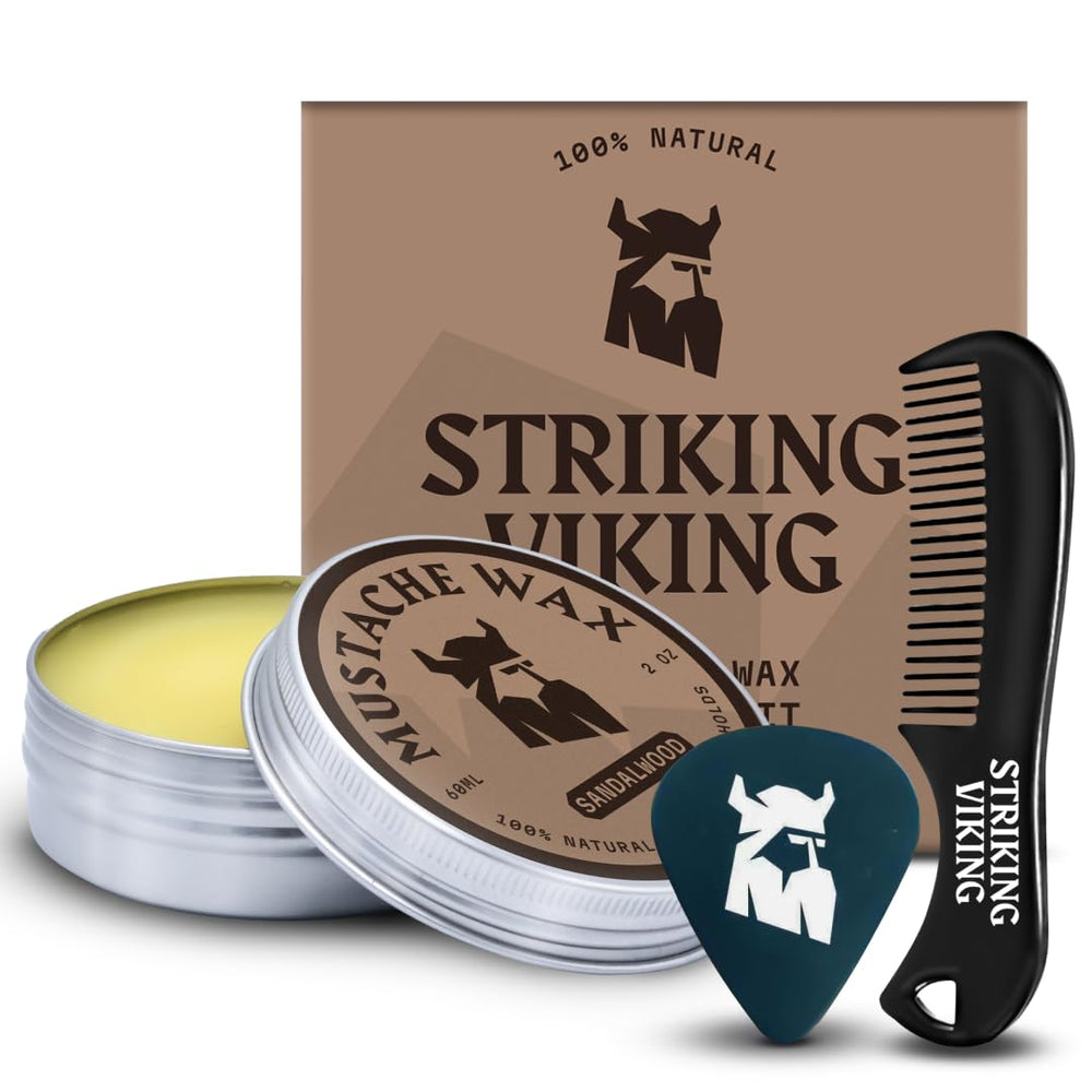 Coffret moustache et barbe Striking Viking pour une routine simple.