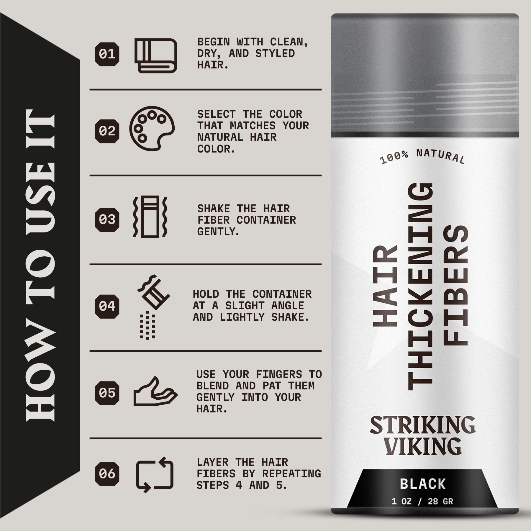 Striking Viking 28 g Noir — teinte assortie pour correspondre à votre couleur