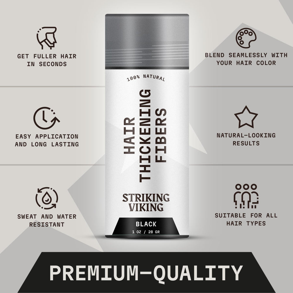 Striking Viking 28 g Noir — aperçu avant/après densité capillaire