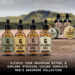 Application rapide Striking Viking huile barbe sans résidu gras