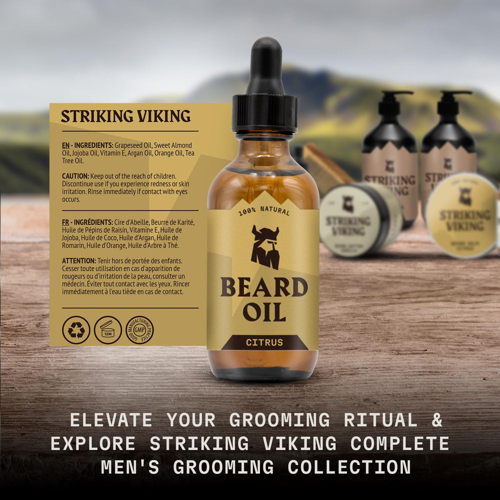Absorption rapide de l'huile barbe citron Striking Viking sans résidu gras