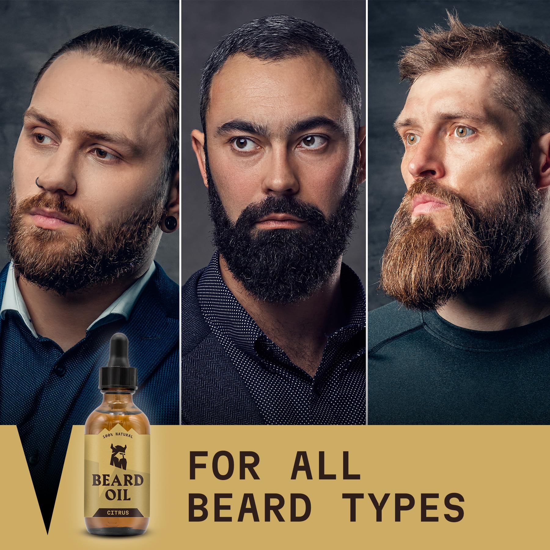 Huile barbe citron Striking Viking avec argane pour brillance et souplesse